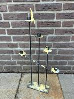 Mooie 5 kandelaar grijs metaal, Ophalen, Gebruikt, 25 tot 50 cm, Metaal