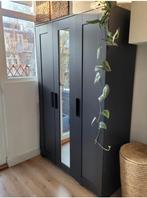 2x Brimnes Kledingkast 3 deurs spiegel wardrobe Ikea zwart, Ophalen, 100 tot 150 cm, Zo goed als nieuw, 150 tot 200 cm