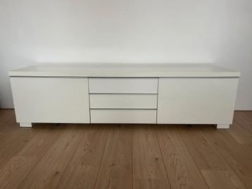 IKEA Besta Burs TV Meubel wit/ creme hoogglans - afbeelding 1