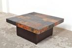 Vintage brutalist salontafel leisteen tafel jaren 60