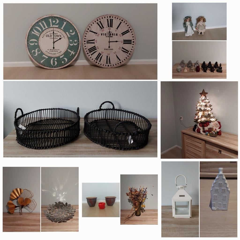 Decoratie | Boedha | klok | lantaarn | vaas | kerst | huisje, Huis en Inrichting, Woonaccessoires | Overige, Zo goed als nieuw