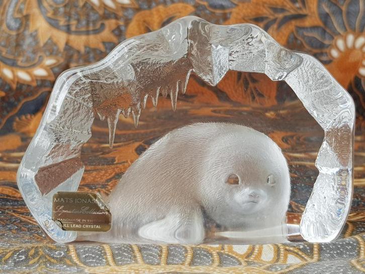 Zeehond mooi vintage kristal uit Zweden van Mats Jonasson., Antiek en Kunst, Antiek | Glas en Kristal, Ophalen of Verzenden