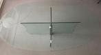 Ovale glazen eettafel - 202x111 cm, Gebruikt, 100 tot 150 cm, 200 cm of meer, Ophalen of Verzenden