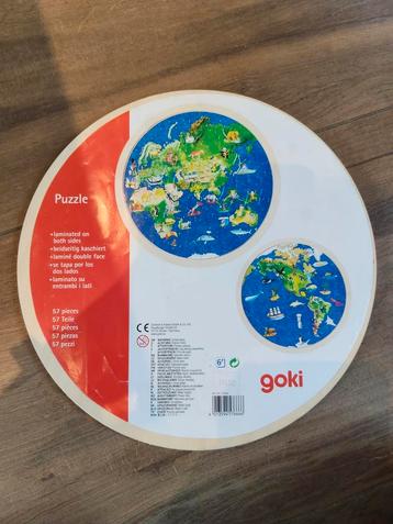 Houten ronde puzzel van de wereld - Goki beschikbaar voor biedingen