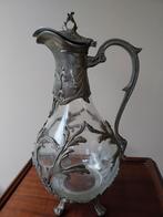 Prachtige karaf met tin 95  beslag, Antiek en Kunst, Antiek | Tin, Ophalen