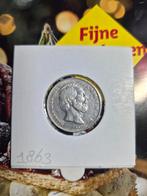 Halve 1/2 Gulden zilver Willem 1863, Verzenden, Koning Willem III, ½ gulden, Zilver