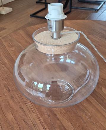Moderne,  vintage glazen lamp voet met kurk beschikbaar voor biedingen