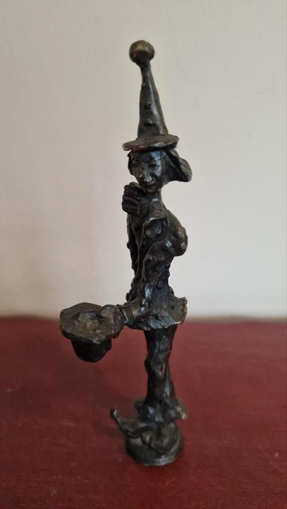 Corry Ammerlaan - Bronzen Clown Beeldje, Antiek en Kunst, Kunst | Beelden en Houtsnijwerken, Ophalen of Verzenden