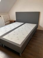 Donkergrijze boxspring 160x200, Ophalen, Zo goed als nieuw, Tweepersoons, 160 cm