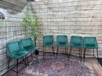 6x half hoge stoel / kruk - velvet (petrol) groen, Huis en Inrichting, Ophalen, Minder dan 50 cm, Zo goed als nieuw, Stof
