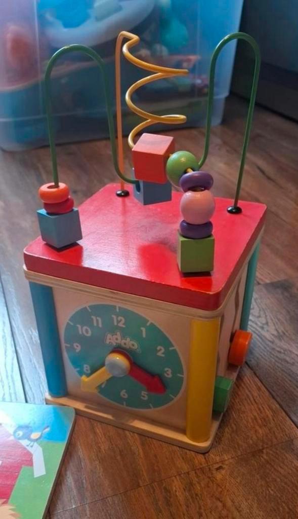 Addo Houten Activiteitenkubus, Kinderen en Baby's, Speelgoed | Babyspeelgoed, Zo goed als nieuw, Babygym, Met geluid, Ophalen of Verzenden