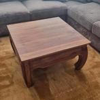Teak salontafel opium 80x80 cm met lade, Huis en Inrichting, Tafels | Salontafels, Ophalen, 50 tot 100 cm, 50 tot 100 cm, Zo goed als nieuw