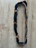 Elastische zwarte riem met gouden details dames, 80 tot 90 cm, Zwart, Nieuw, Tailleriem