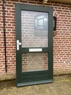 Zware hardhouten voordeur 99,5x202cm., Doe-het-zelf en Verbouw, 80 tot 100 cm, Glas, Zo goed als nieuw, Buitendeur
