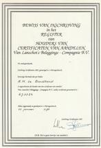 RARE Cert v Aandeel Van Lanschot Beleggings-Compagnie BV, Postzegels en Munten, Aandelen en Waardepapieren, Verzenden, 1970 tot heden
