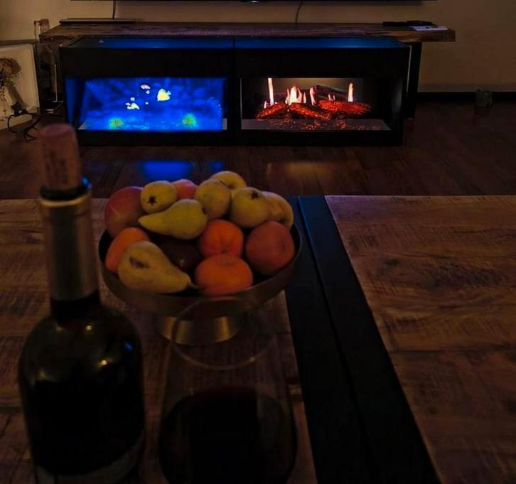 Elektrische aquarium met haard Dimplex Faber meubel inbouw, Dieren en Toebehoren, Vissen | Aquaria en Toebehoren, Zo goed als nieuw