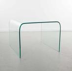 2 Salon-/bijzettafels van gebogen, gehard glas (FontanaArte), Ophalen, Gebruikt, 100 tot 150 cm, Vierkant