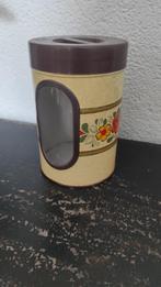 Vintage blik beige bloemen, Verzamelen, Blikken, Ophalen of Verzenden, Gebruikt, Overige, Overige merken