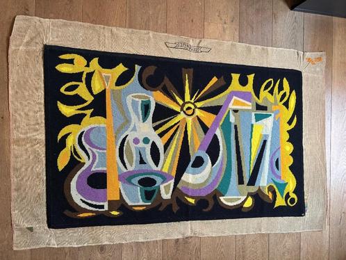 Mid Century Frans wandtapijt borduurwerk : Musique Tropical, Antiek en Kunst, Curiosa en Brocante, Ophalen of Verzenden