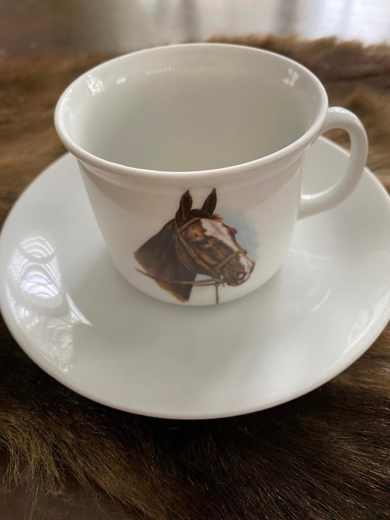 Kop en schotel met paard, Antiek en Kunst, Ophalen of Verzenden