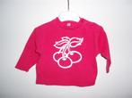 Leuke fuchsia H&M shirtje shirt longsleeve kersen print 74, Ophalen of Verzenden, Nieuw, Meisje, Shirtje of Longsleeve