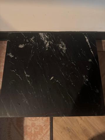 2x Zwart Marmeren Bijzettafeltjes/Nachtkastjes beschikbaar voor biedingen