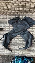 Leren over knees laarzen leer maat 39, Kleding | Dames, Schoenen, Verzenden, Zo goed als nieuw, Zwart, Hoge laarzen