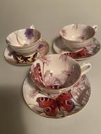 3 Maison Strauss kop en schotels- vlinders/ bloemen, Ophalen of Verzenden, Zo goed als nieuw, Overige stijlen, Kop(pen) en/of Schotel(s)