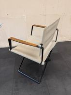 DEDON SEAX LOUNGESTOEL MET HOUTEN ARMLEGGER, Ophalen, Zo goed als nieuw, Aluminium, Inklapbaar