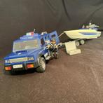 Stoere politieauto met boot en aanhanger (playmobil), Kinderen en Baby's, Speelgoed | Playmobil, Ophalen, Zo goed als nieuw, Complete set