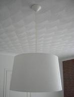 Hanglamp compleet gebroken wit kap Ø47xØ43x30 cm. Met snoer,, Huis en Inrichting, Modern strak model, Metaal, Ophalen of Verzenden