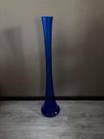 Grote blauwe glazen vaas - 1 meter hoog, Blauw, Ophalen of Verzenden, 75 cm of meer, Glas