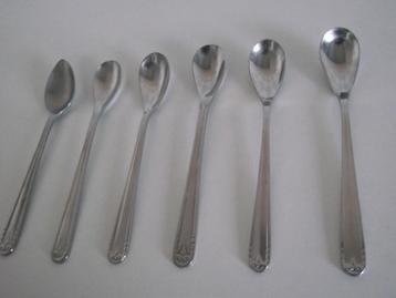 7 RVS Sola 100 lepel 12 cm 5 thee 2 koffie Art deco 1950 p s beschikbaar voor biedingen
