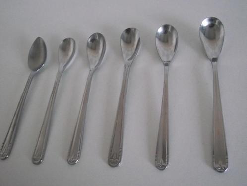 7 RVS Sola 100 lepel 12 cm 5 thee 2 koffie Art deco 1950 p s, Antiek en Kunst, Antiek | Bestek, Ophalen of Verzenden