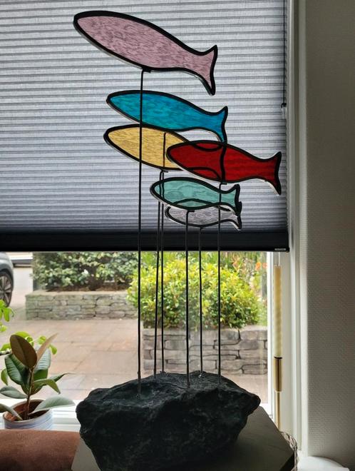 Vissen glas-in-lood: zwemmende vissen in leuke kleurtjes, Huis en Inrichting, Woonaccessoires | Overige, Nieuw, Ophalen