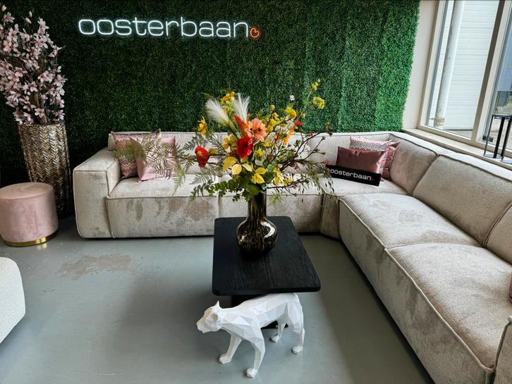 Luxe Velvet Teddy Hoekbank Richard 315x315cm NIEUW  - Uniek, Huis en Inrichting, Banken | Bankstellen, Nieuw, Hoekbank, Vierpersoons of meer