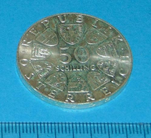 Oostenrijk - 50 schilling 1974 - 125jr Gendarmerie - zilver, Postzegels en Munten, Munten | Europa | Niet-Euromunten, Losse munt