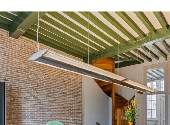 2x Hangende Bureau Daglicht Lamp, Huis en Inrichting, Lampen | Hanglampen, Gebruikt, Minder dan 50 cm, Kunststof, Metaal, Ophalen