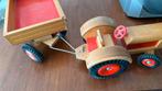 Houten tractor met kiepkar, Ophalen of Verzenden, Gebruikt