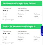 Vliegtickets Amsterdam - Sevilla 25-28 mei, Tickets en Kaartjes, Trein, Bus en Vliegtuig, Met bestemming of datum, Twee personen