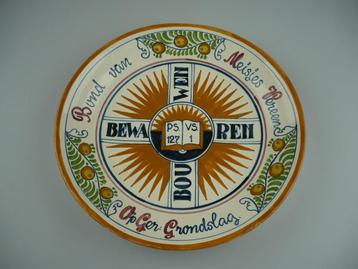 Plateel wandbord, bond van meisjes gereformeerde: grondslag. beschikbaar voor biedingen