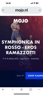 1 staanplaats 18 okt Eros Ramazotti, Tickets en Kaartjes, Eén persoon, Oktober