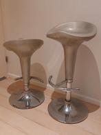 2 x Barkrukken zilver kleurig, 2 krukken, Ophalen, Gebruikt, In hoogte verstelbaar