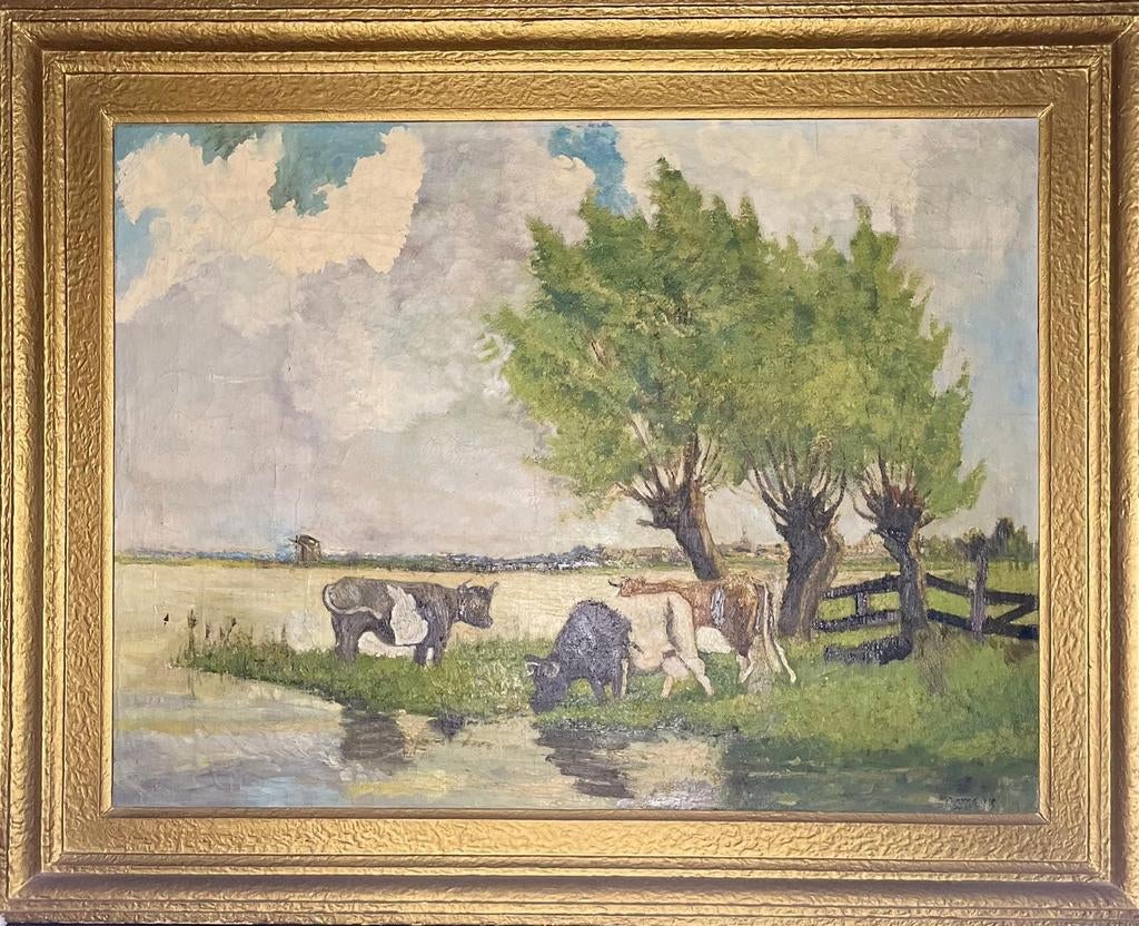 Schilderij met koeien en bomen, Ophalen