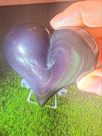 Regenboog Obsidiaan Hart - Bescherming & Healing beschikbaar voor biedingen