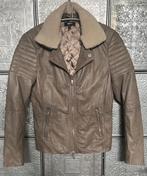 Arma. Vlot leren jack. Mt S., Kleding | Dames, Jassen | Winter, Beige, Arma, Ophalen of Verzenden, Zo goed als nieuw