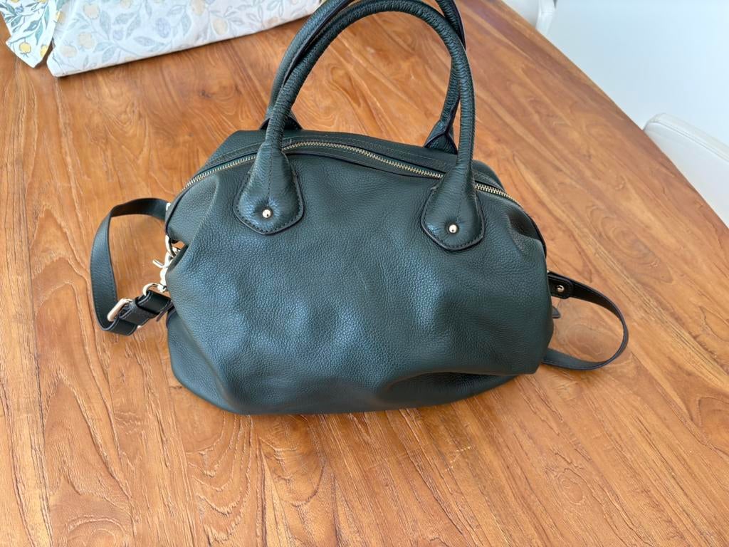 ZGAN groene leren tas van Smaak Amsterdam, Sieraden, Tassen en Uiterlijk, Tassen | Damestassen, Ophalen of Verzenden, Zo goed als nieuw