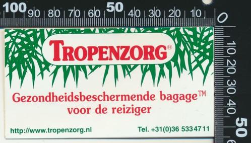Sticker: Tropenzorg - Gezondheidsbeschermende bagage voor de, Verzamelen, Stickers, Zo goed als nieuw, Bedrijf of Vereniging, Verzenden