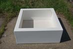 Witte Polyester bloembak plantenbak 100x100x40, Tuin en Terras, Kunststof, 100 cm of meer, Vierkant, Nieuw