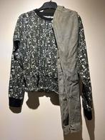 146 set stretchjeans en shirt legergroen h&m, Ophalen of Verzenden, Zo goed als nieuw, Meisje